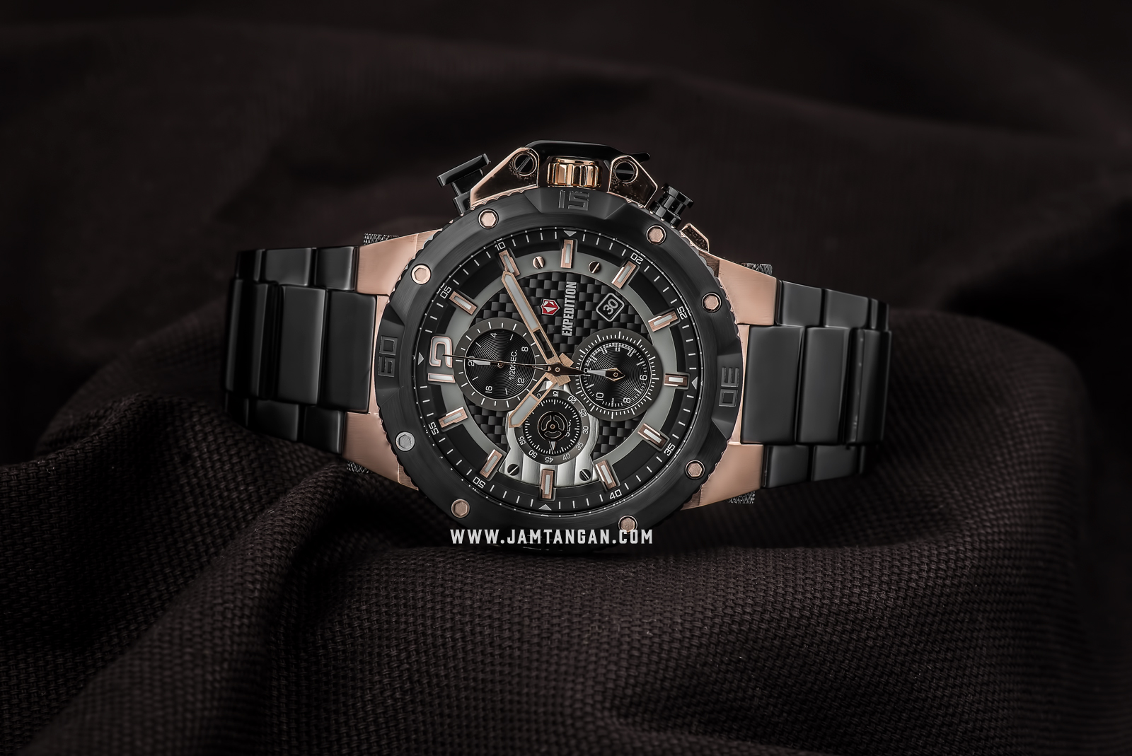 Expedition E 6751 MC BBRBA Chronograph Men Black Dial Black Stainless Steel Machtwatch